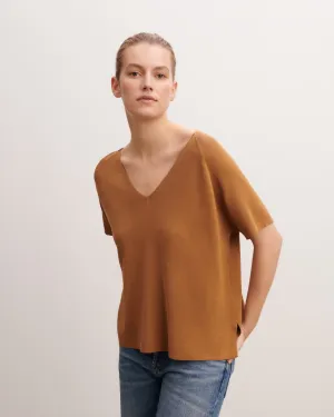 Plain knit V-neck top Eric Bompard