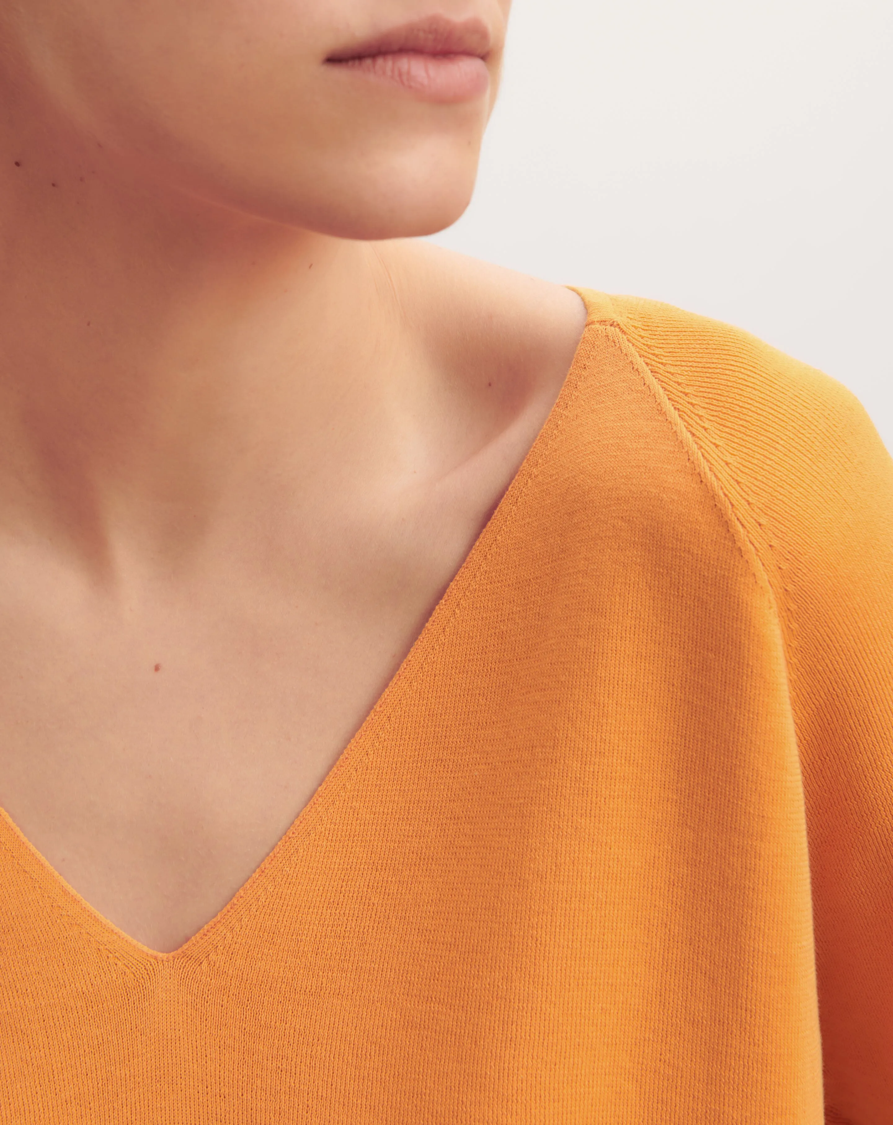 Plain knit V-neck top Eric Bompard