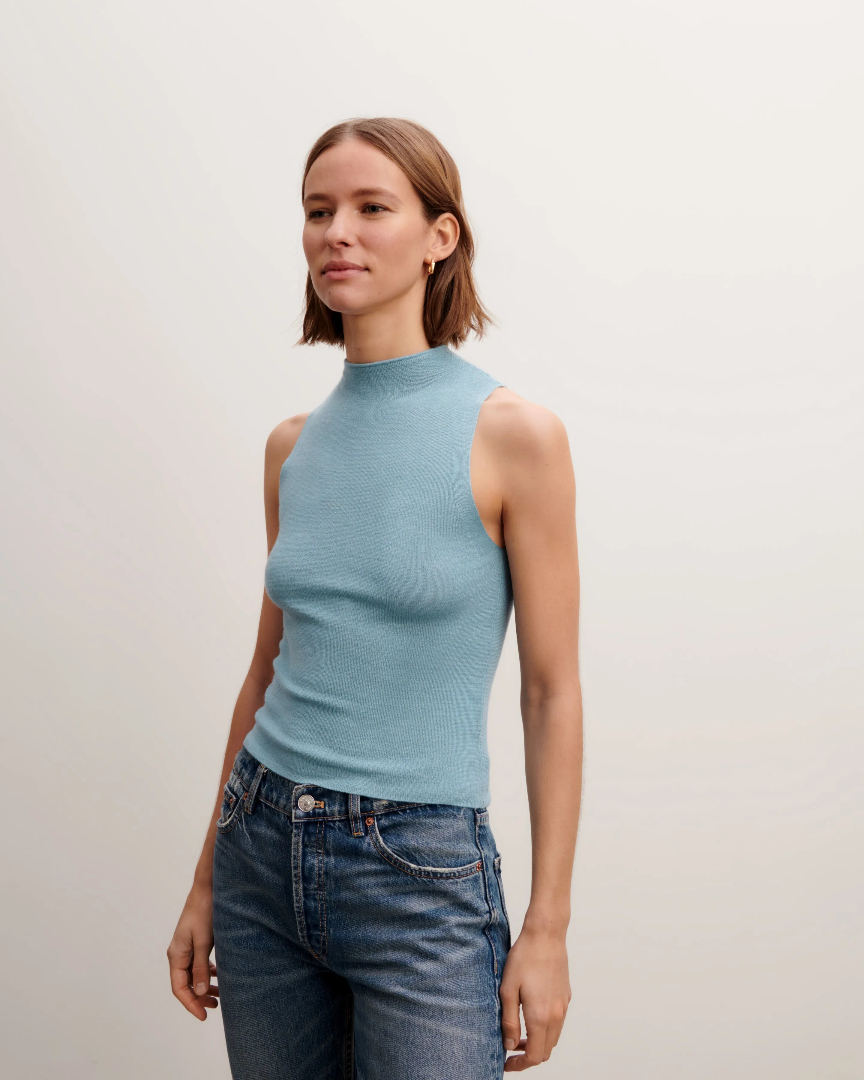 Plain knit vest top Eric Bompard
