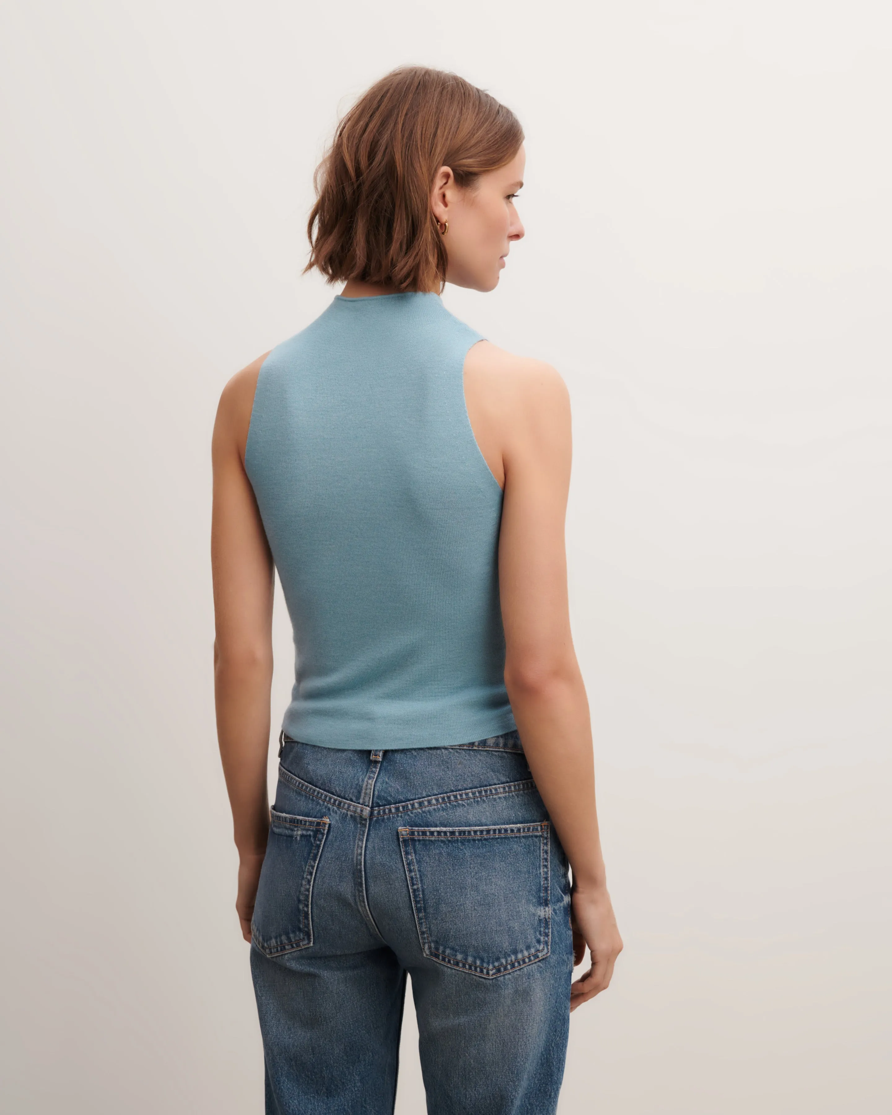 Plain knit vest top Eric Bompard