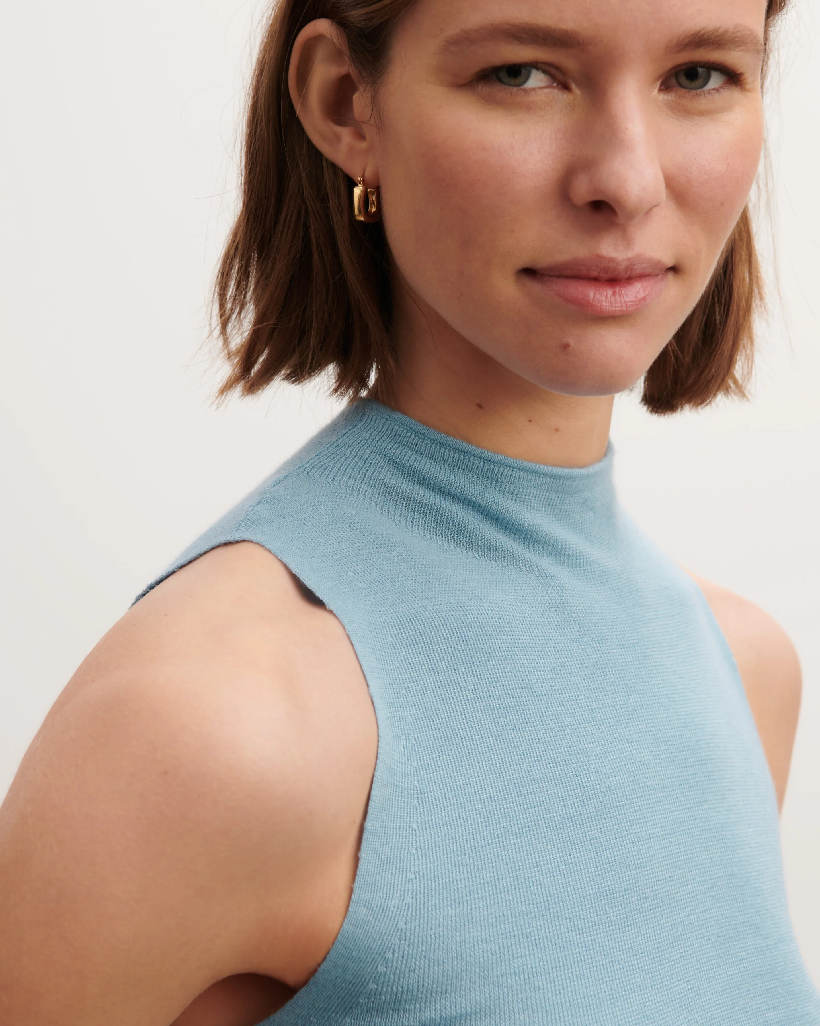 Plain knit vest top Eric Bompard