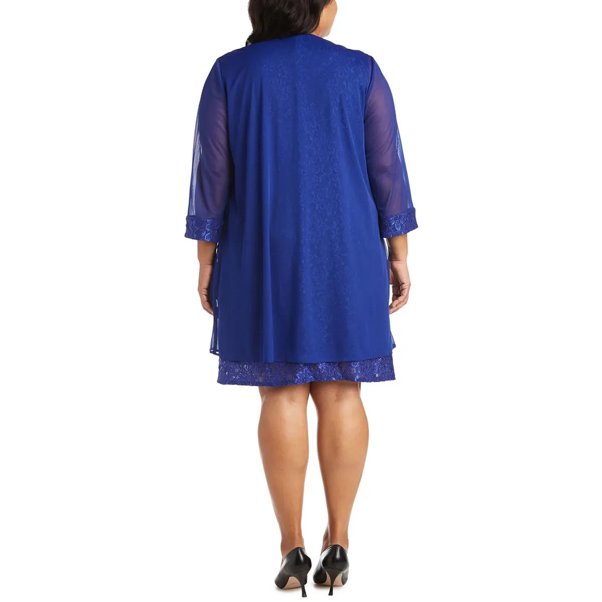 Plus Womens Mesh Sheer Topper Jacket