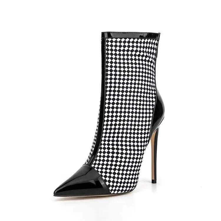 Pointed Toe Mixed Color High Heels Anna Kay Co