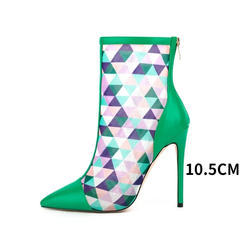 Pointed Toe Mixed Color High Heels Anna Kay Co