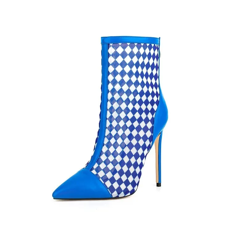 Pointed Toe Mixed Color High Heels Anna Kay Co
