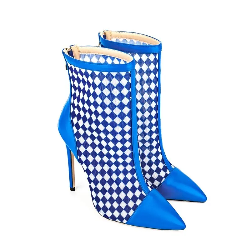 Pointed Toe Mixed Color High Heels Anna Kay Co