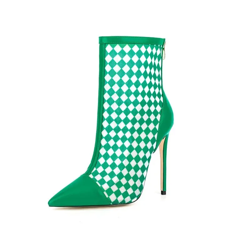 Pointed Toe Mixed Color High Heels Anna Kay Co