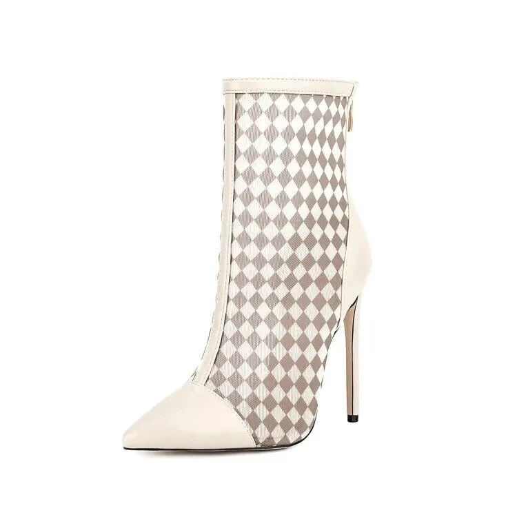 Pointed Toe Mixed Color High Heels Anna Kay Co