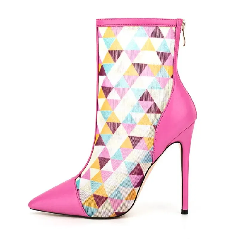 Pointed Toe Mixed Color High Heels Anna Kay Co