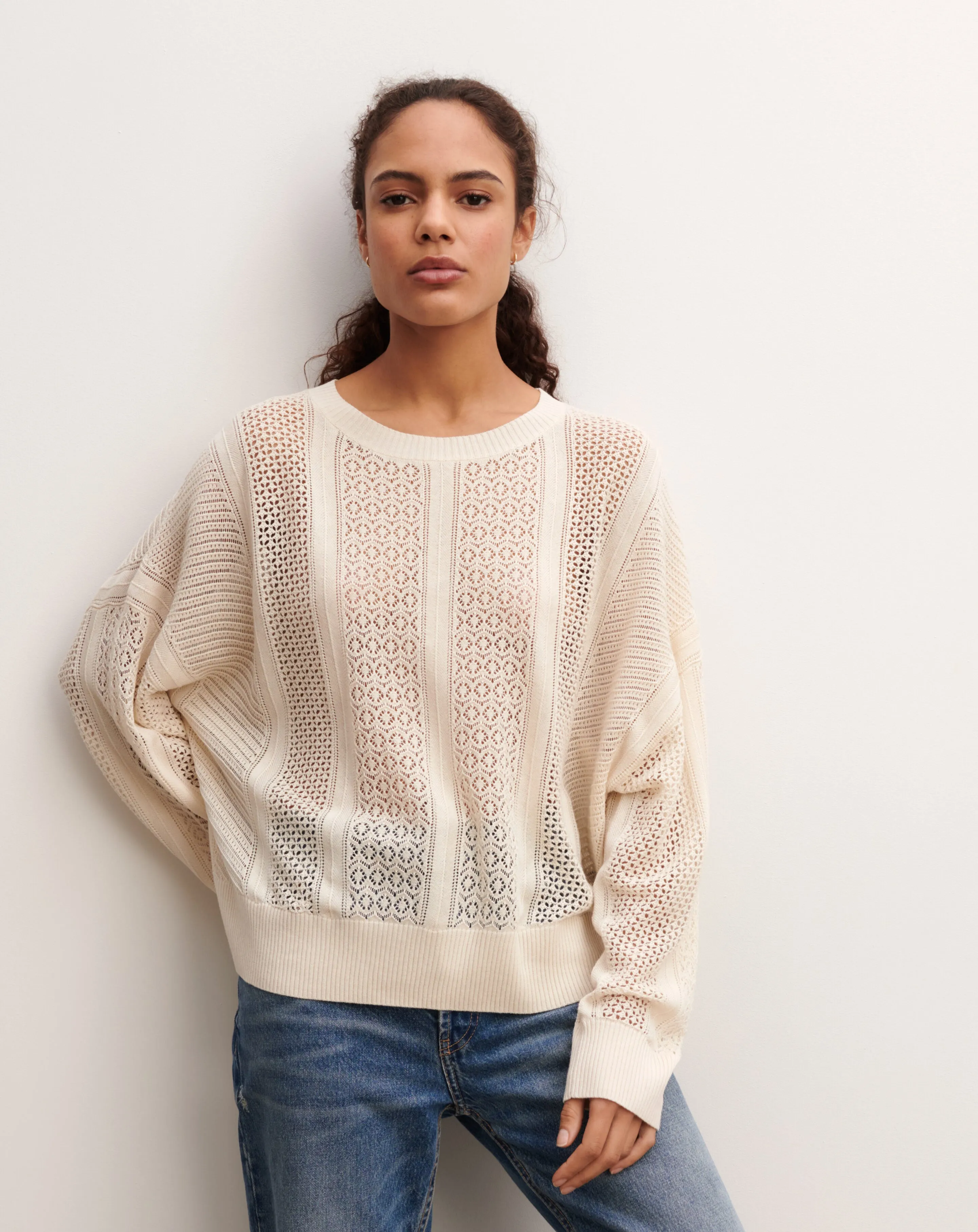 Pointelle round neck top Eric Bompard