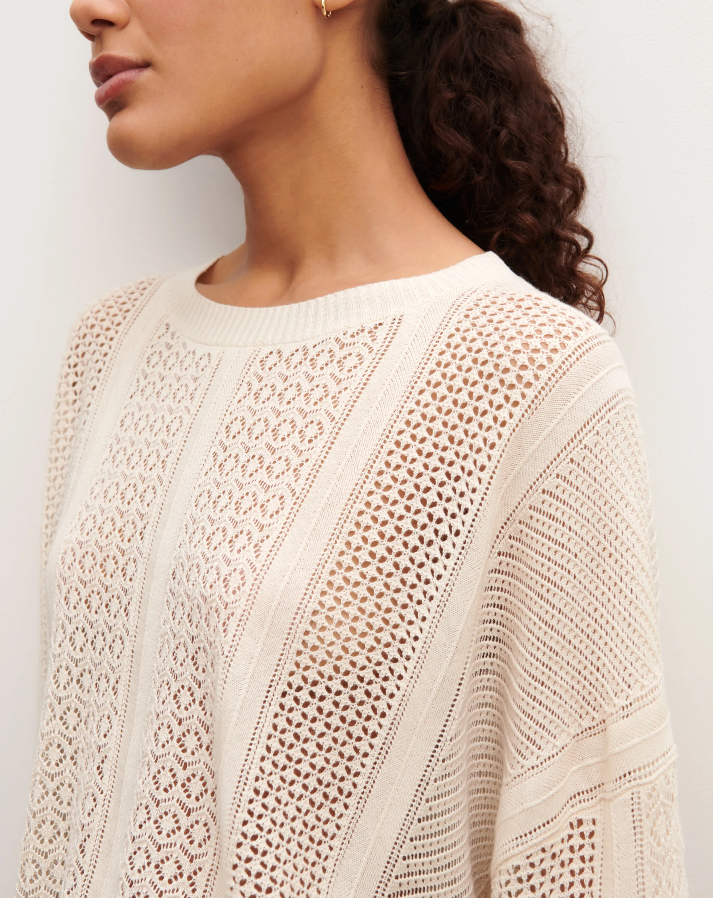 Pointelle round neck top Eric Bompard