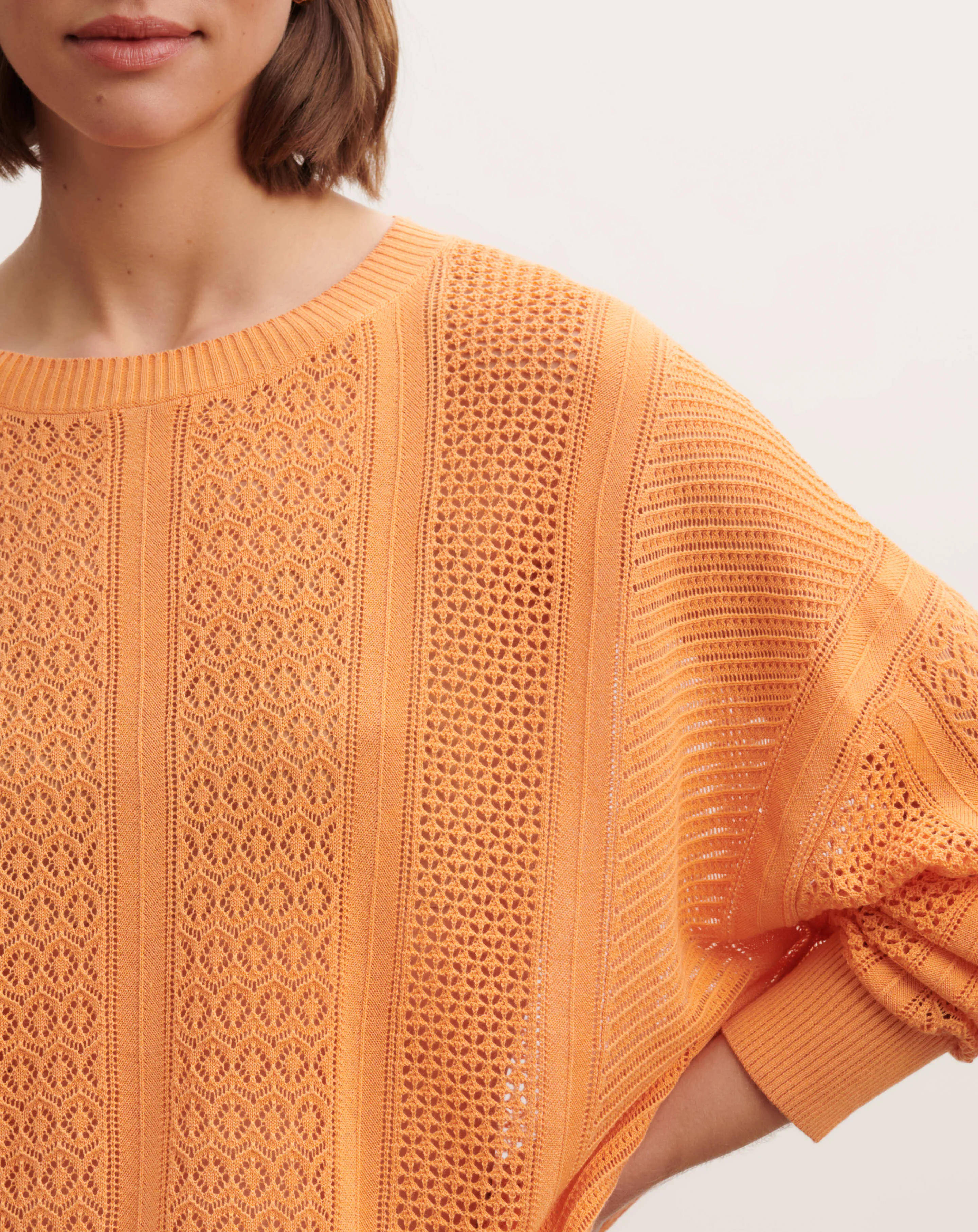 Pointelle round neck top Eric Bompard
