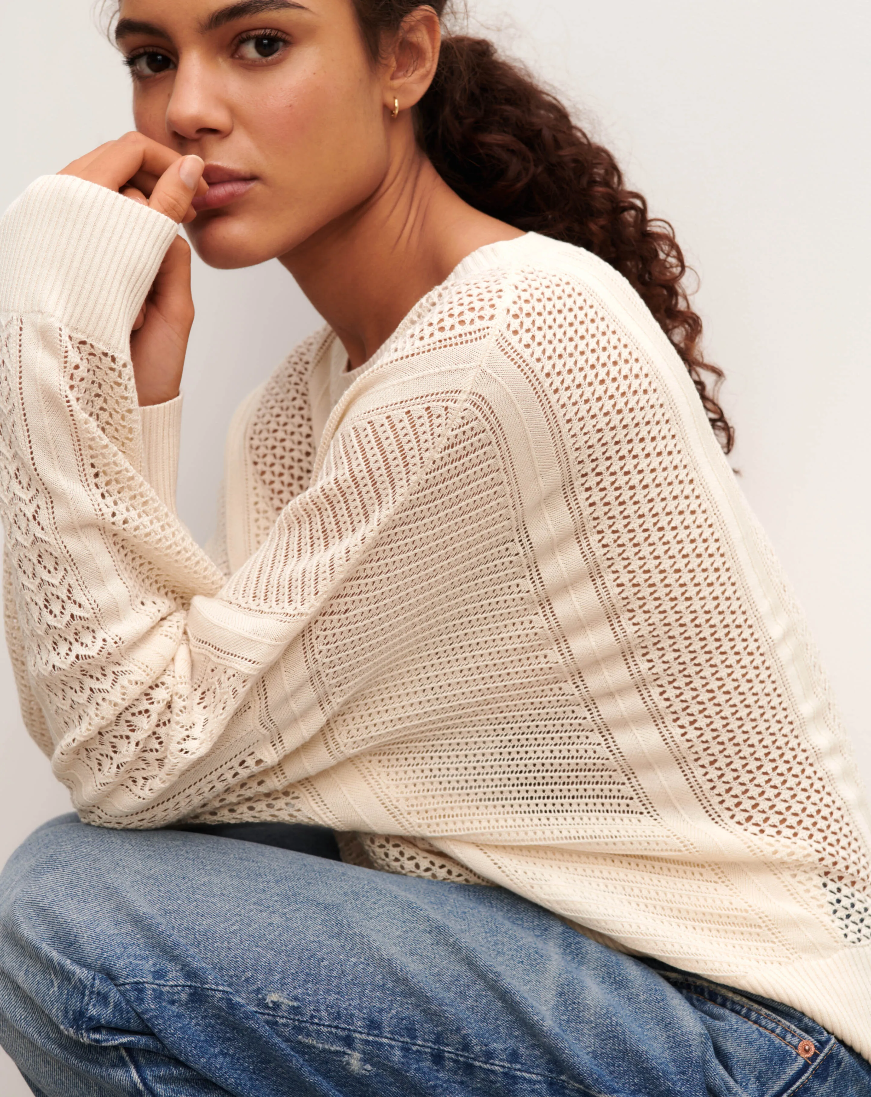 Pointelle round neck top Eric Bompard