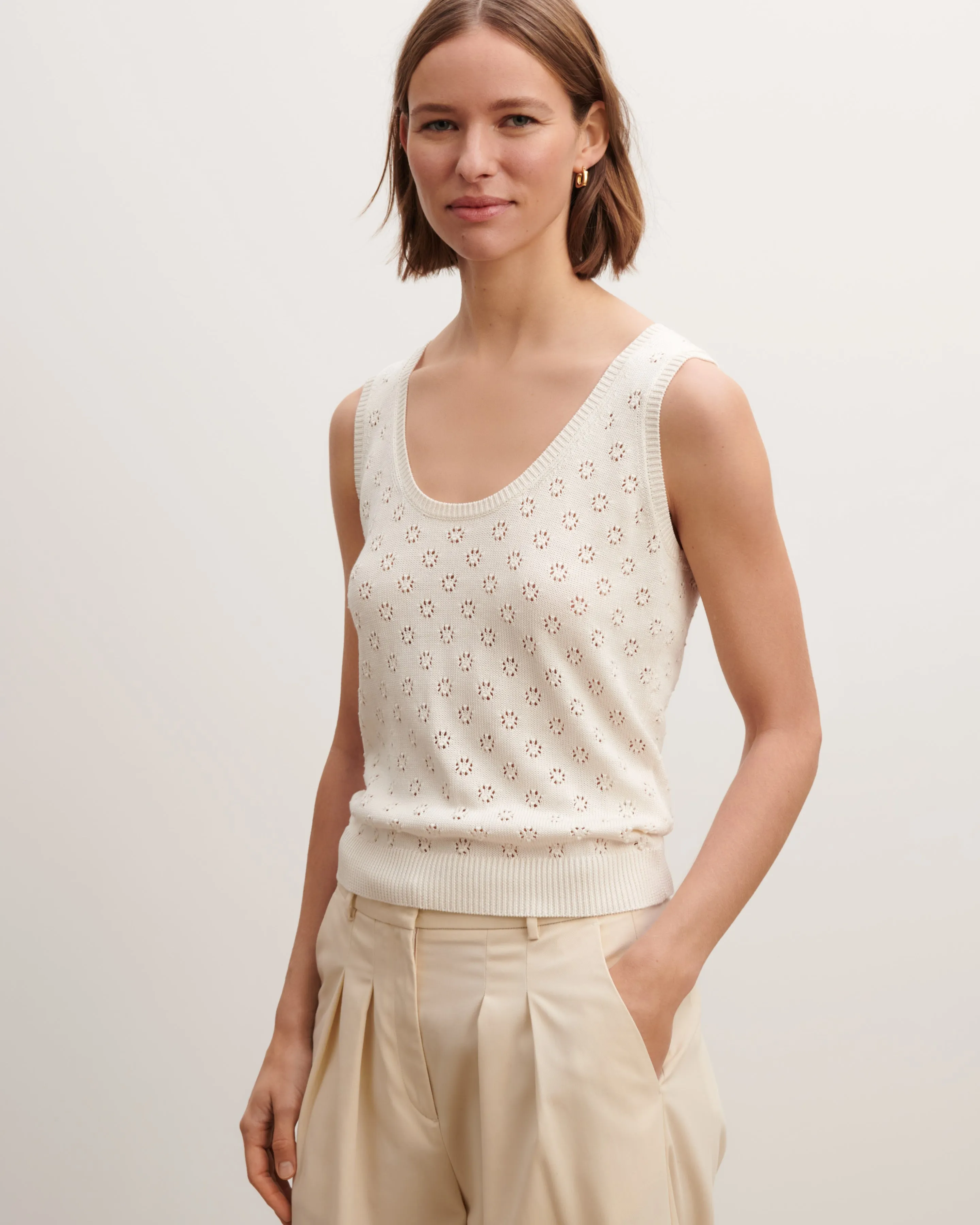 Pointelle tank top Eric Bompard