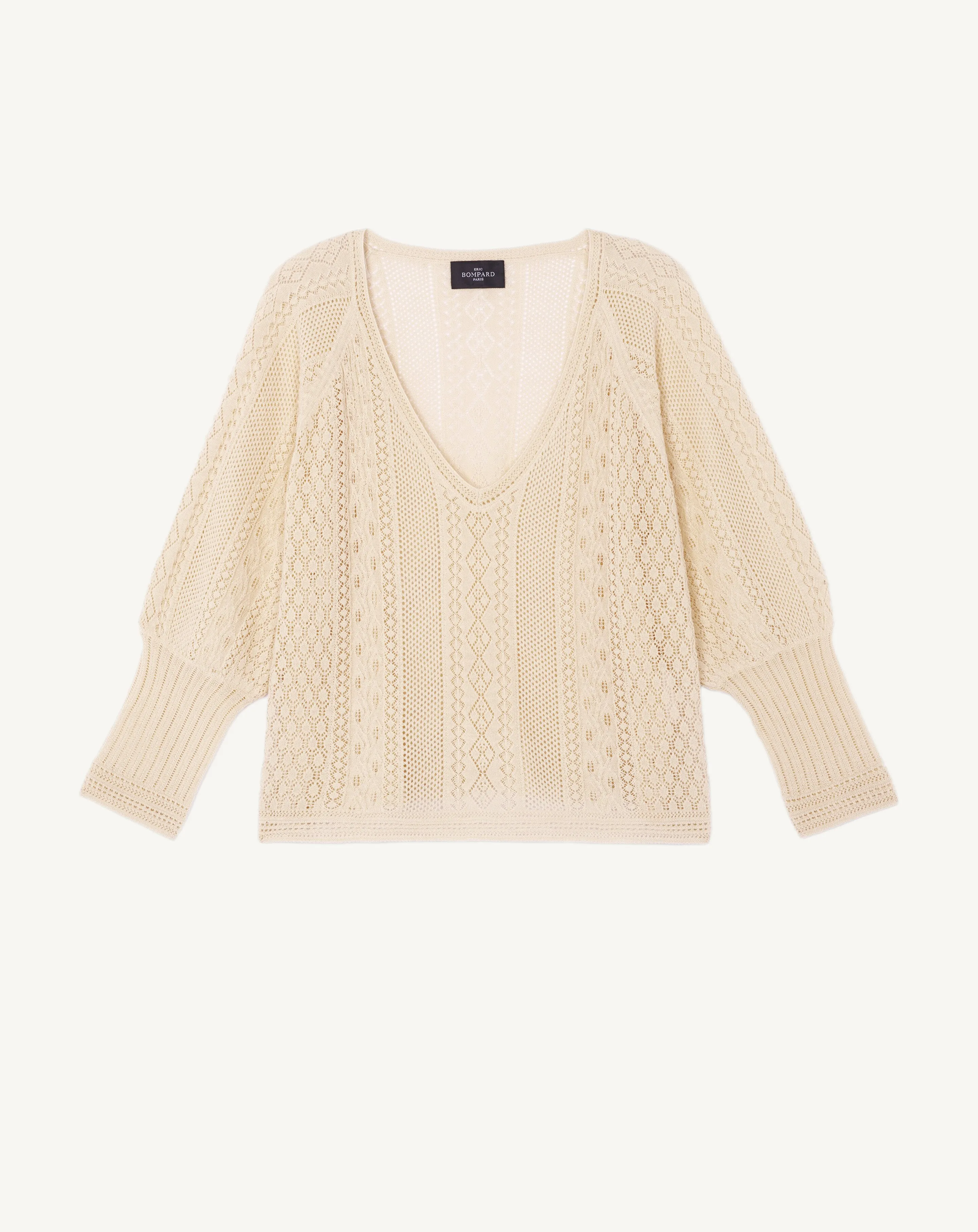 Pointelle V-neck top Eric Bompard