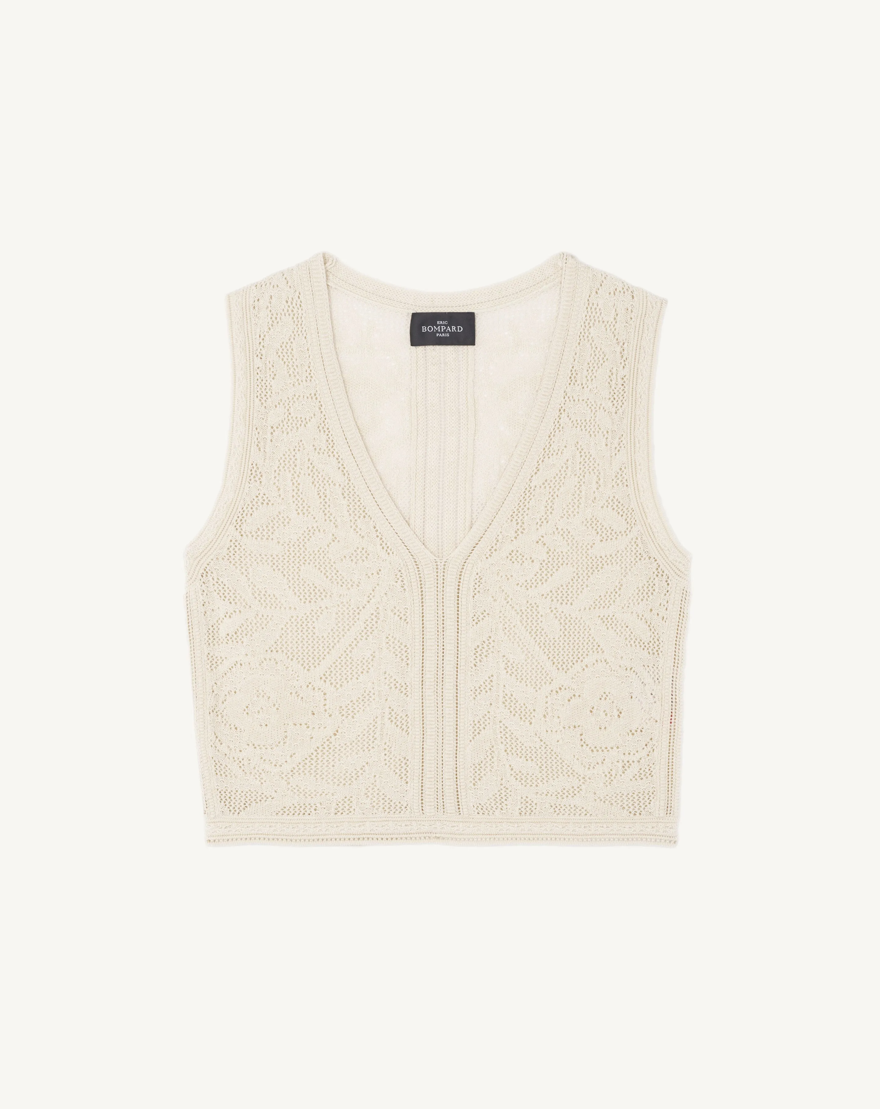 Pointelle V-neck top Eric Bompard