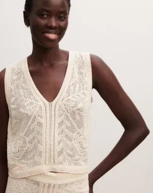 Pointelle V-neck top Eric Bompard