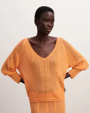 Pointelle V-neck top Eric Bompard
