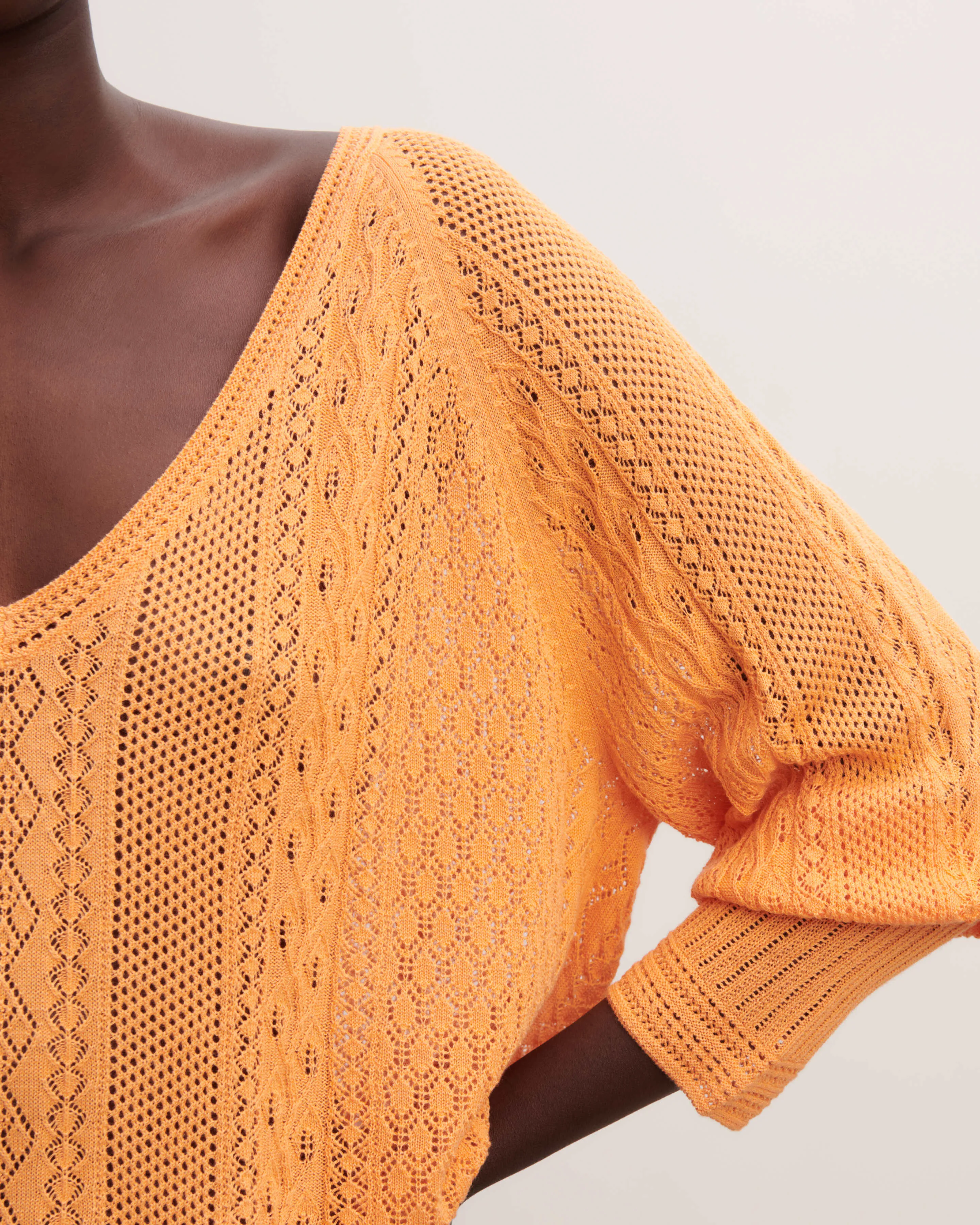 Pointelle V-neck top Eric Bompard