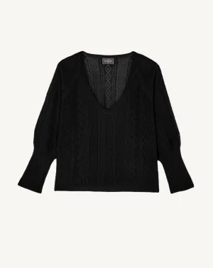 Pointelle V-neck top Eric Bompard