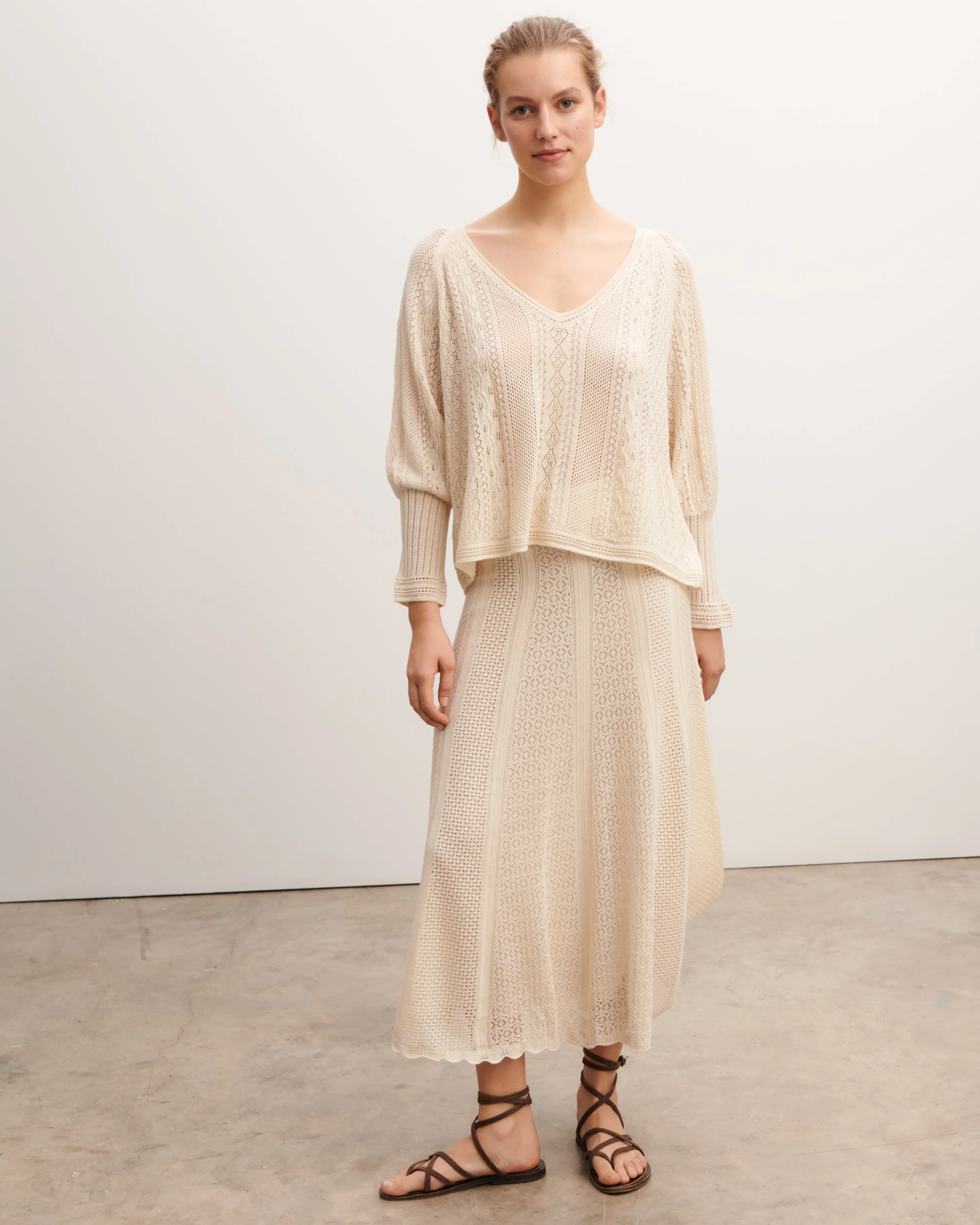 Pointelle V-neck top Eric Bompard
