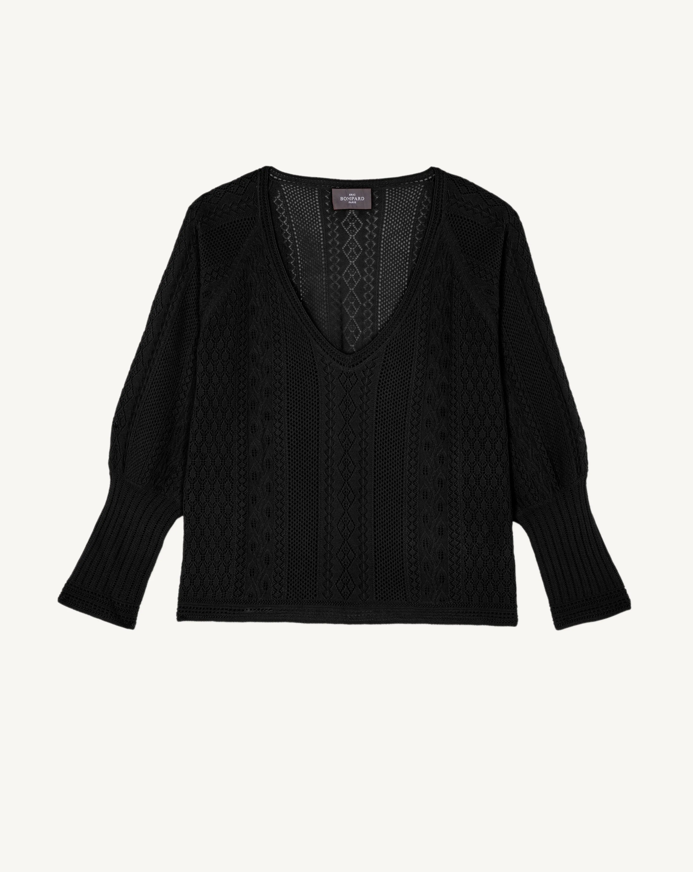 Pointelle V-neck top Eric Bompard