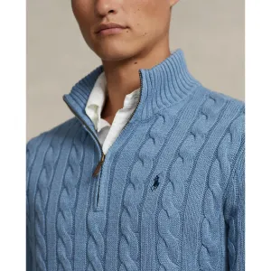 Polo Ralph Lauren - Cable Knit Cotton Sweater - Sky Blue Heather
