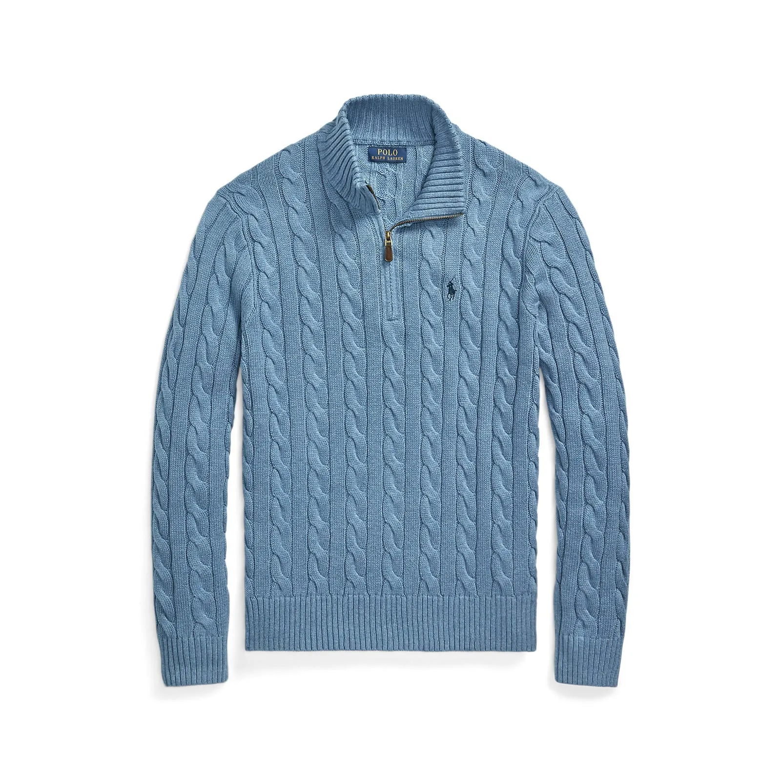 Polo Ralph Lauren - Cable Knit Cotton Sweater - Sky Blue Heather