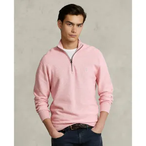 Polo Ralph Lauren - Mesh-Knit Cotton Quarter-Zip Pullover - Pink Heather