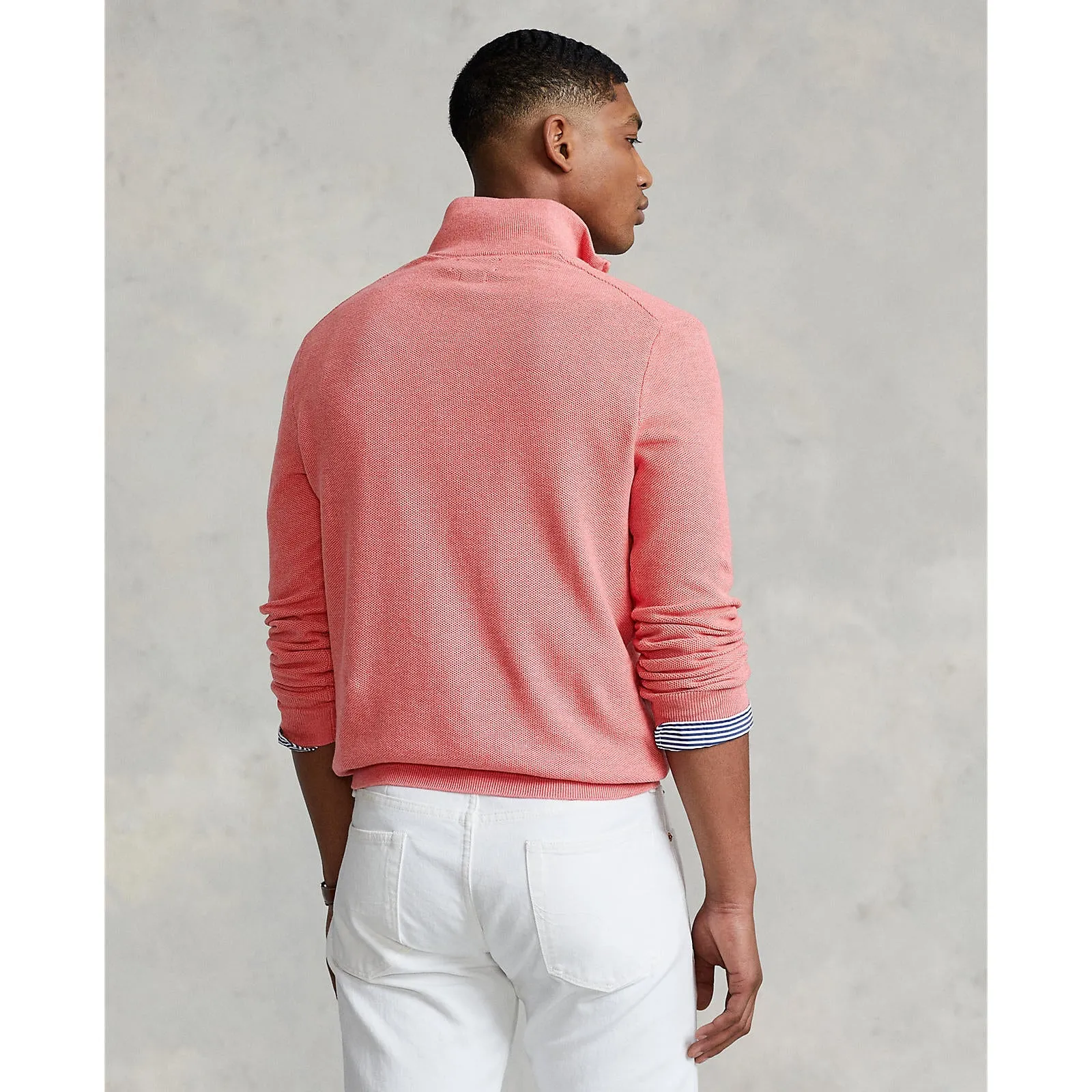 Polo Ralph Lauren - Mesh Knit Cotton Quarter Zip Sweater - Amalfi Red Heather