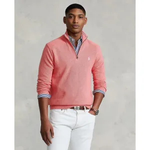 Polo Ralph Lauren - Mesh Knit Cotton Quarter Zip Sweater - Amalfi Red Heather