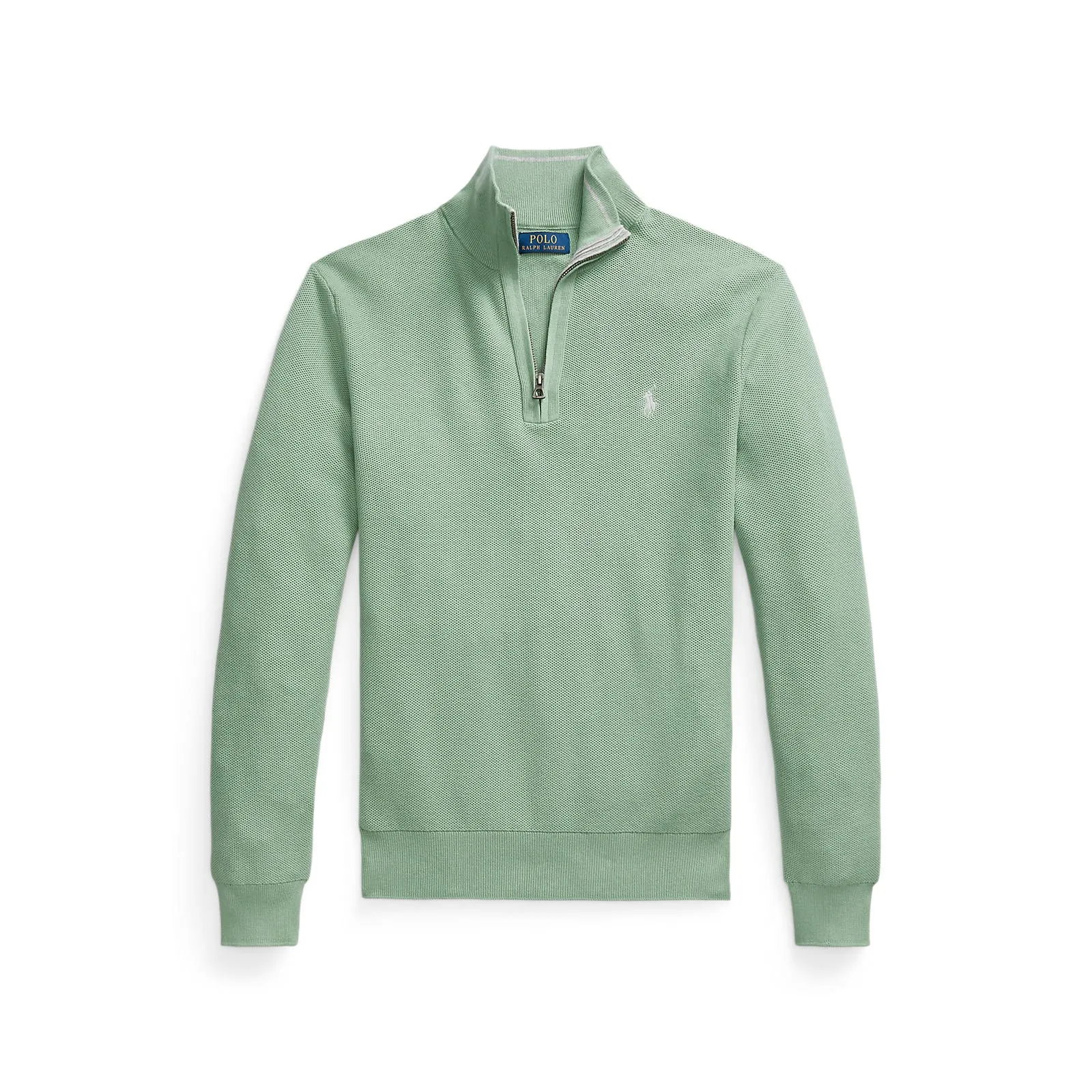 Polo Ralph Lauren - Mesh-Knit Cotton Quarter-Zip Sweater - Pistachio
