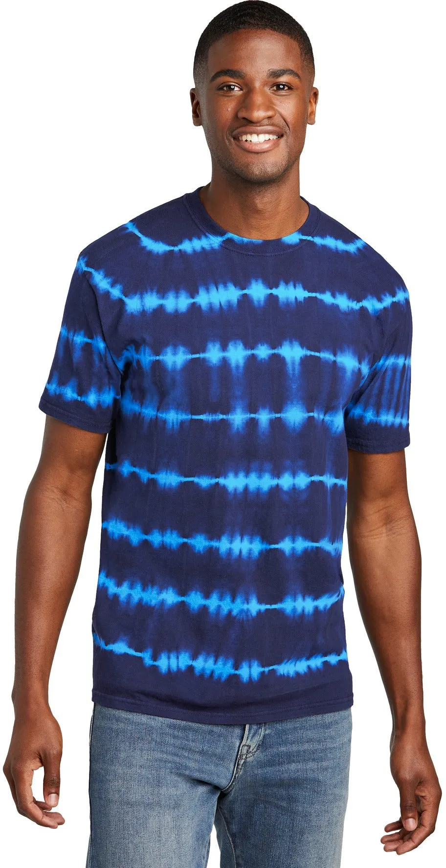 Port & Company Allover Stripe Tie-Dye Tee