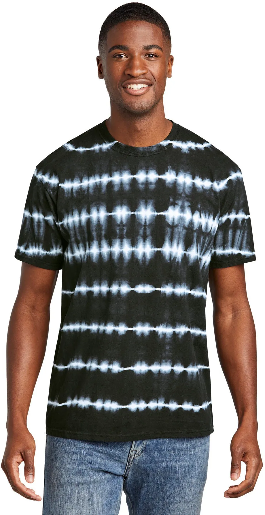 Port & Company Allover Stripe Tie-Dye Tee