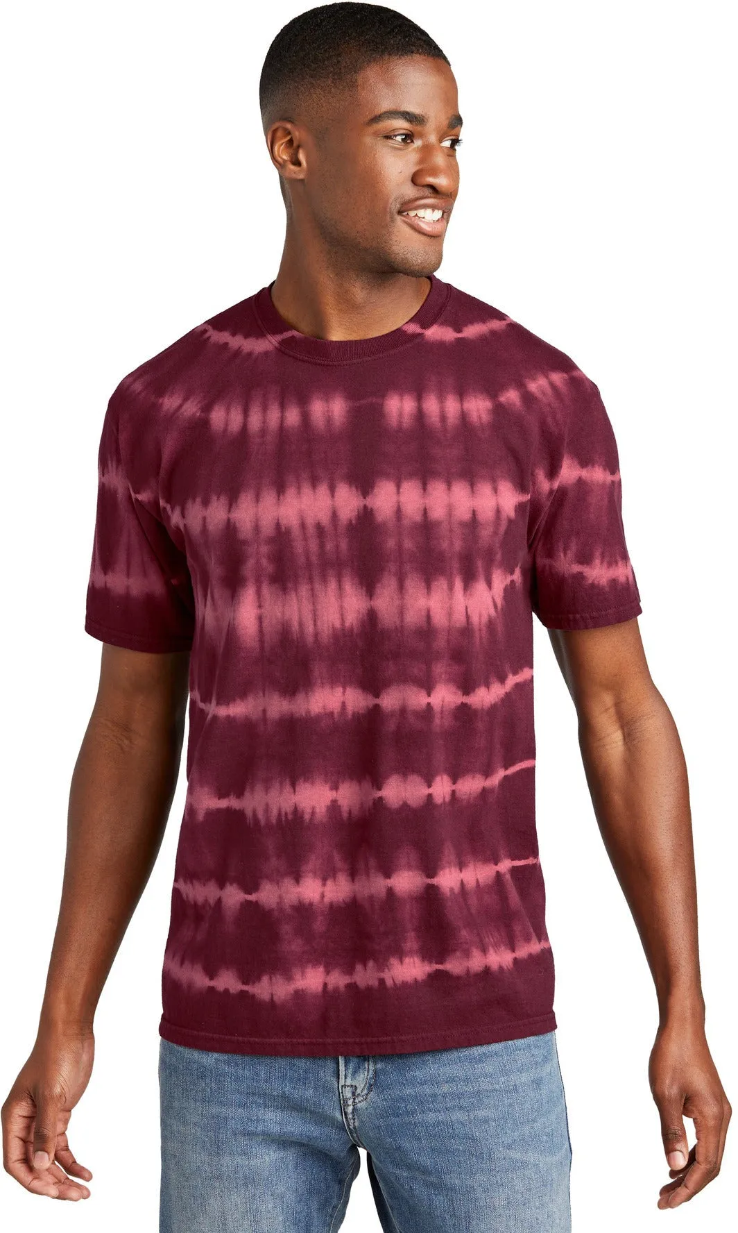 Port & Company Allover Stripe Tie-Dye Tee