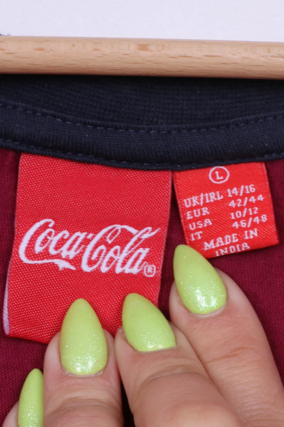 Primark Coca-Cola Womens 14/16 L Tank Top Shirt Vest Navy Cotton