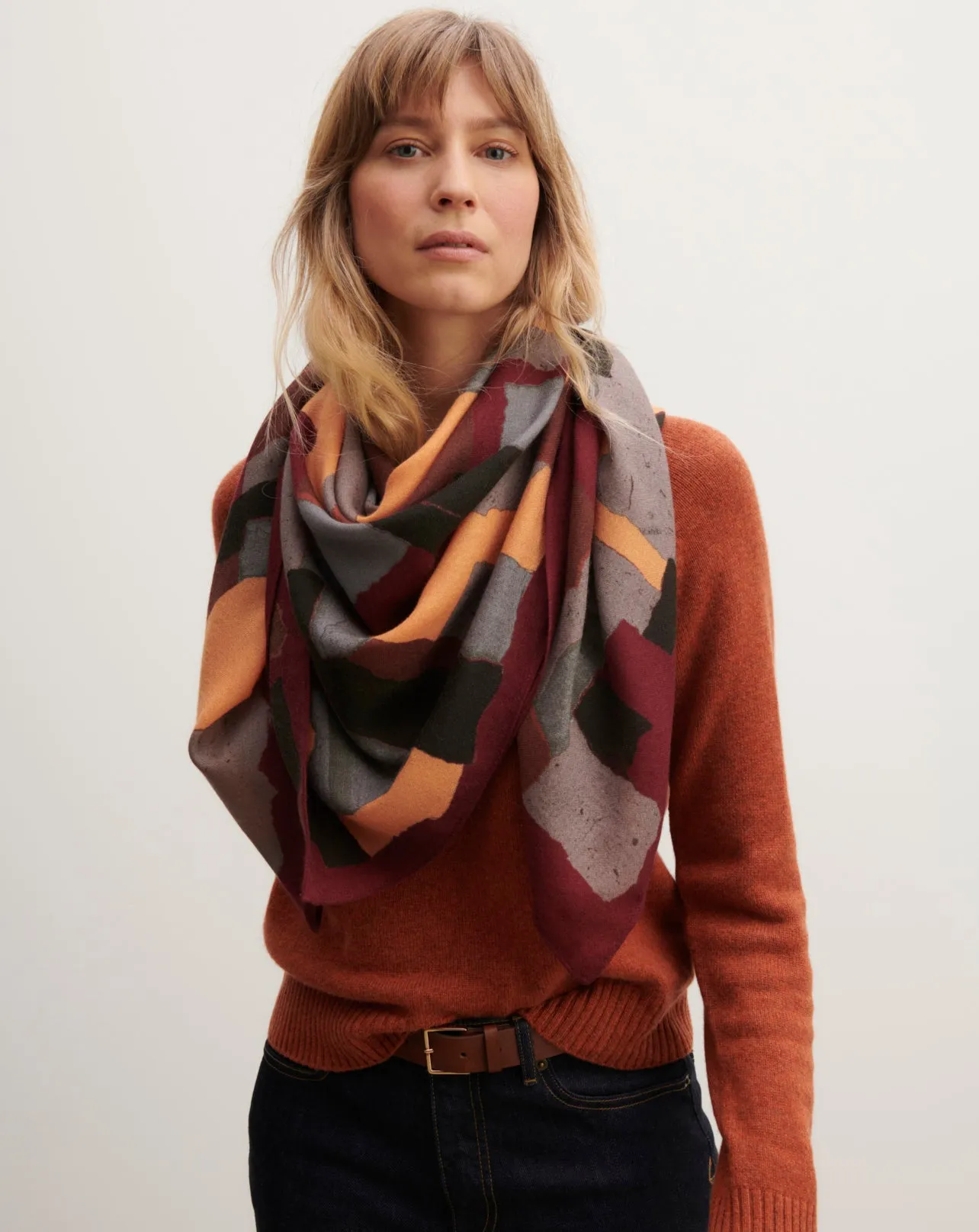 Printed square scarf Eric Bompard
