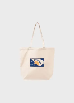 Printed Tote Bag in Ecru Sunspel