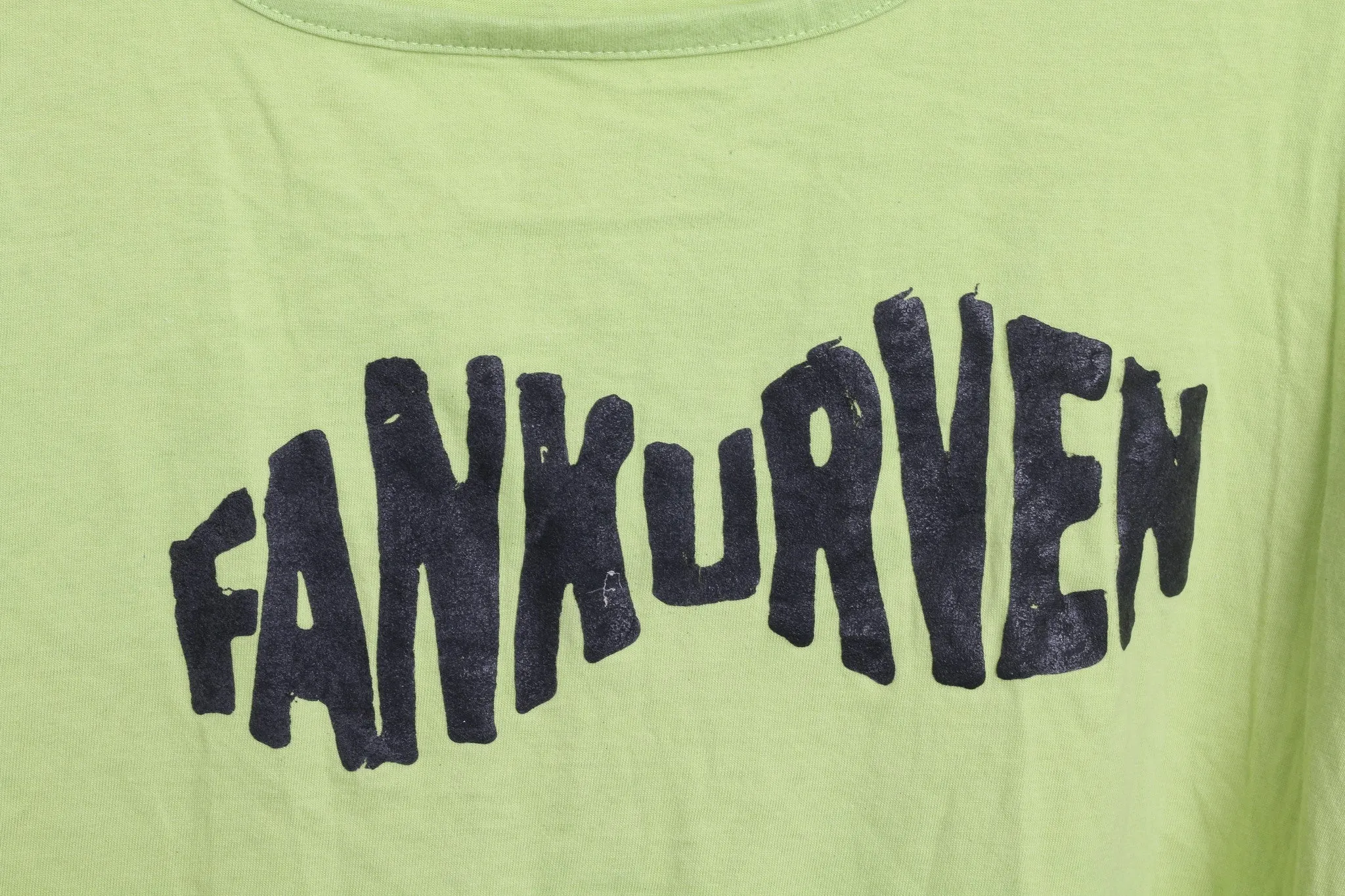 Queen -Size Womens 2XL 48/50 Shirt Neo Green Fringe Fankurven Cotton Festival Vintage 90s