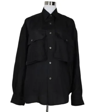 R13 Black Silk Oversized Blouse Top sz 6