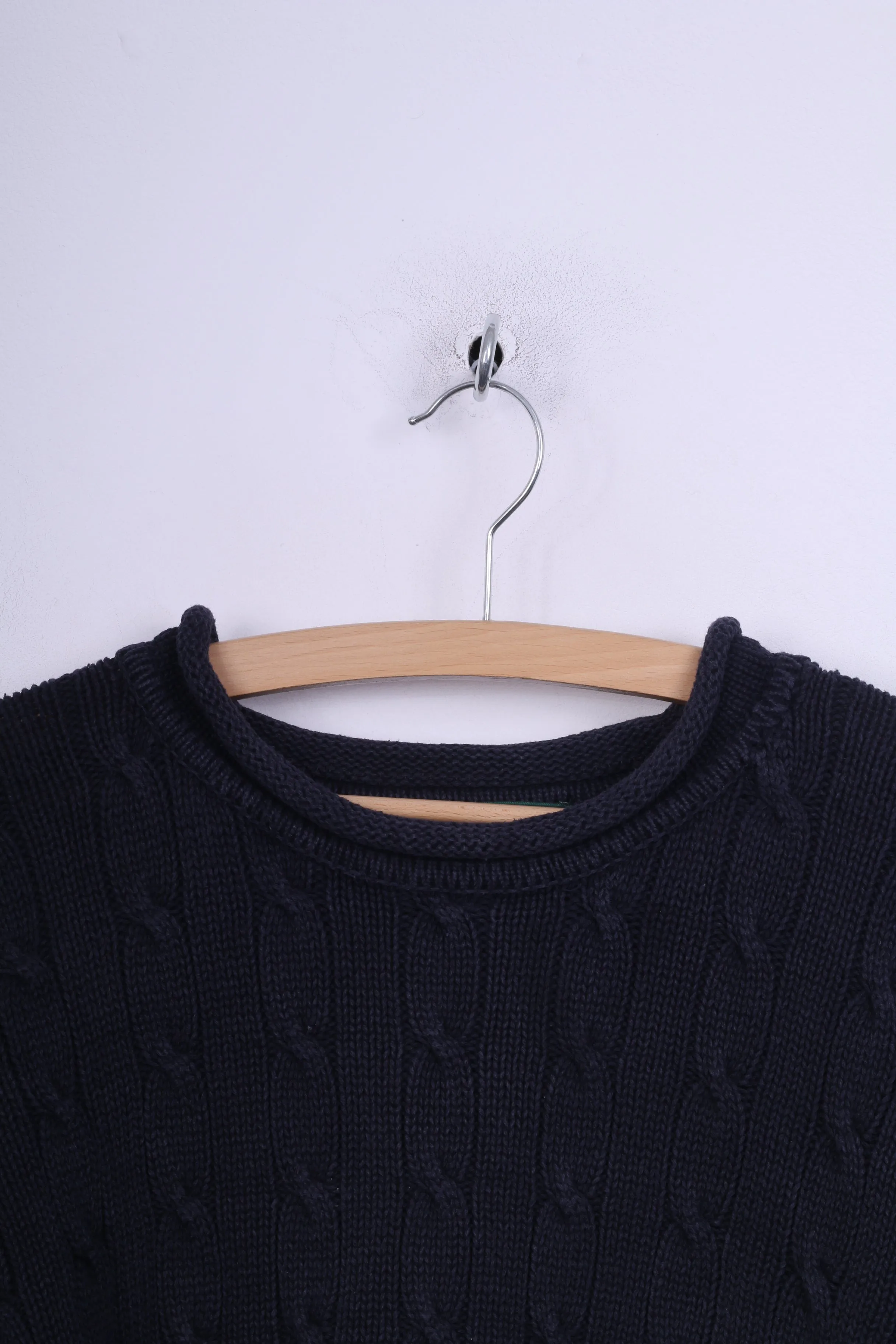 Racing Green Mens L Jumper Navy Cotton Sweater Knitt