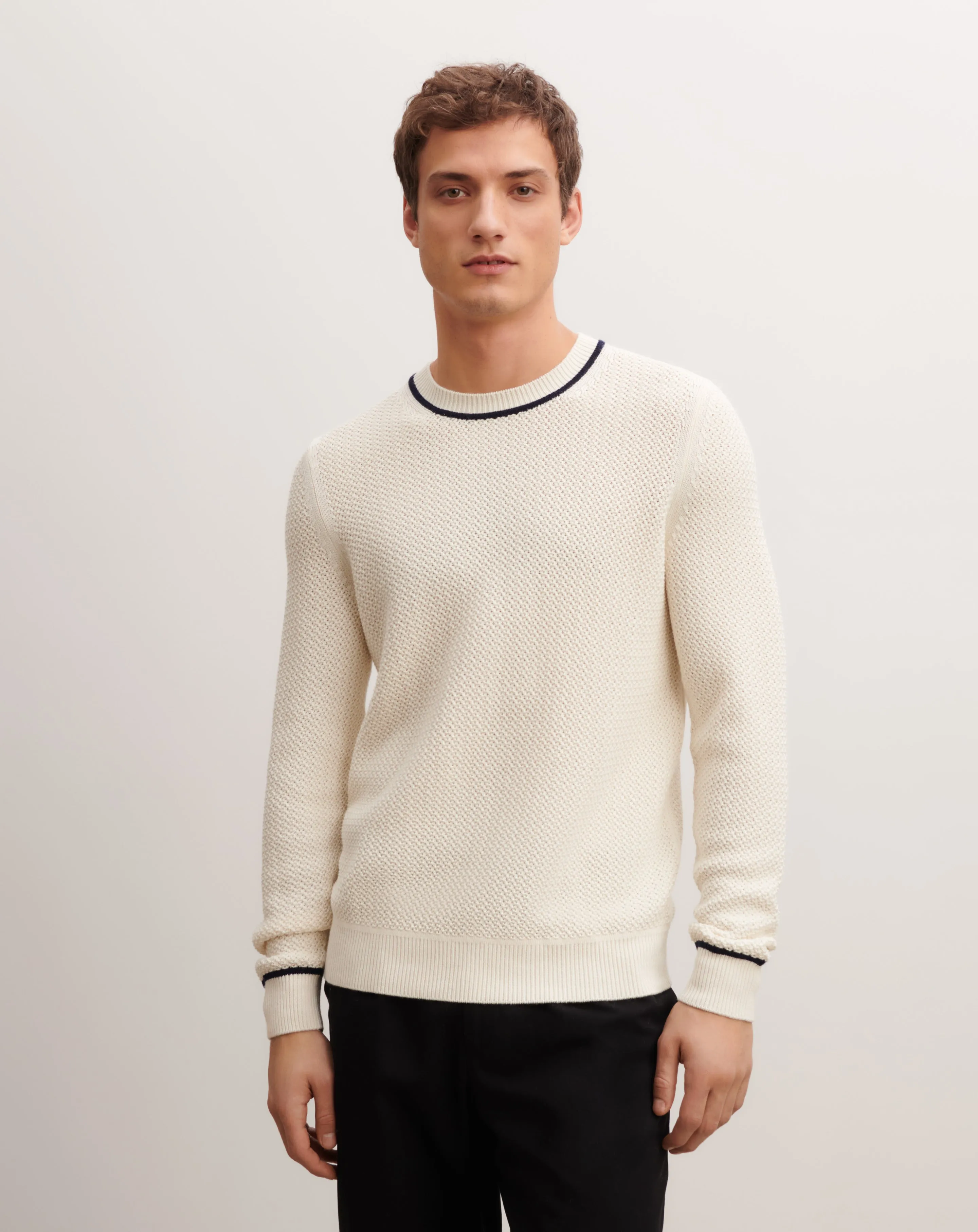 Retro stitch round neck pullover Eric Bompard