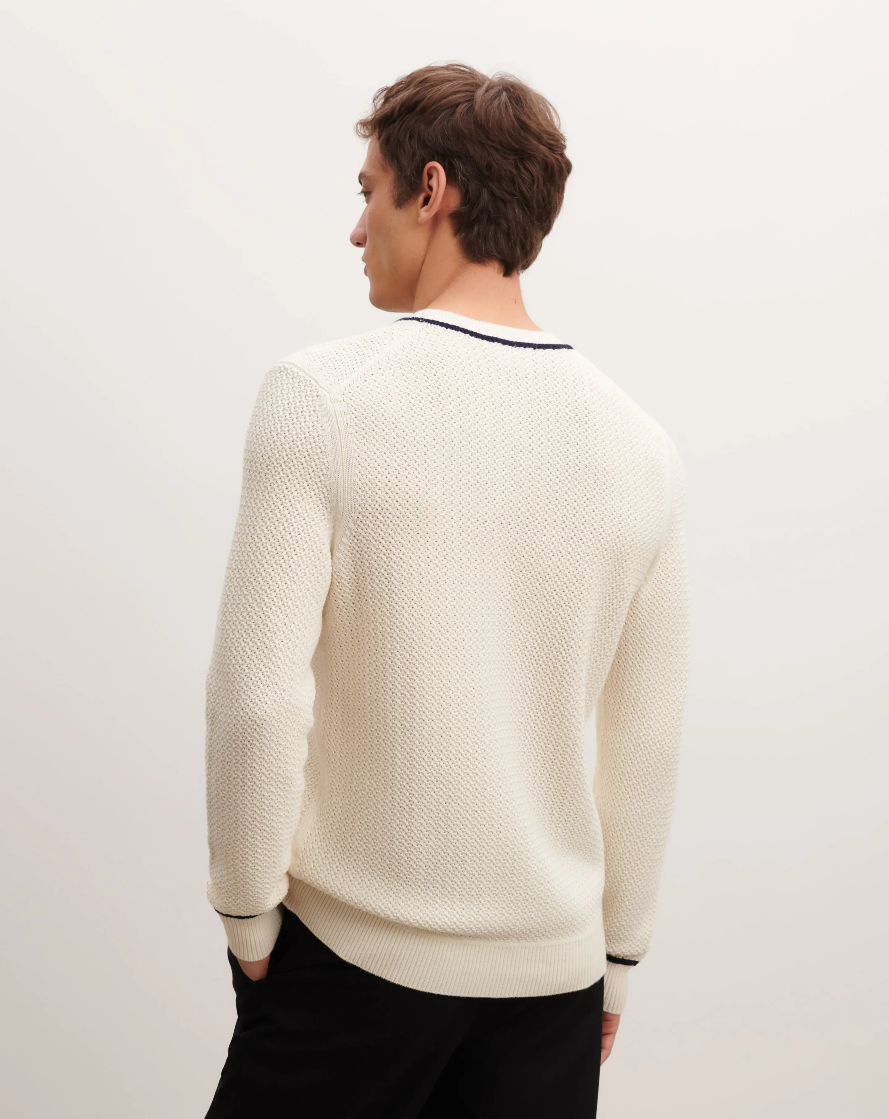 Retro stitch round neck pullover Eric Bompard