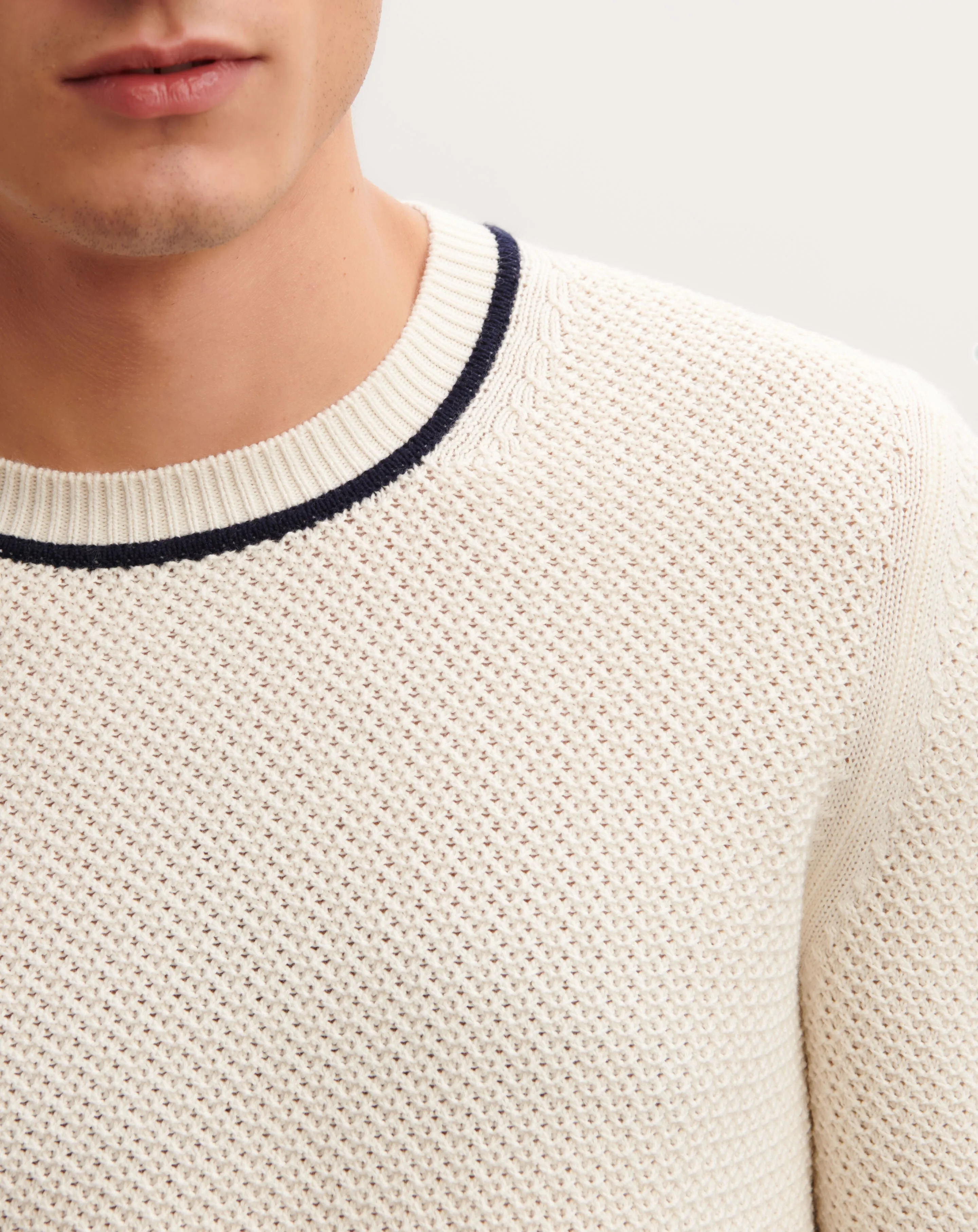 Retro stitch round neck pullover Eric Bompard