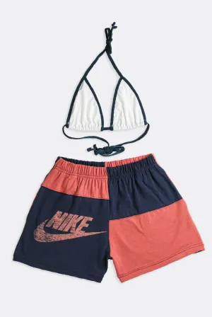 Rework Nike Patchwork Tee Shorts Set - S Frankie