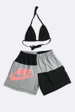 Rework Nike Patchwork Tee Shorts Set - XS Frankie