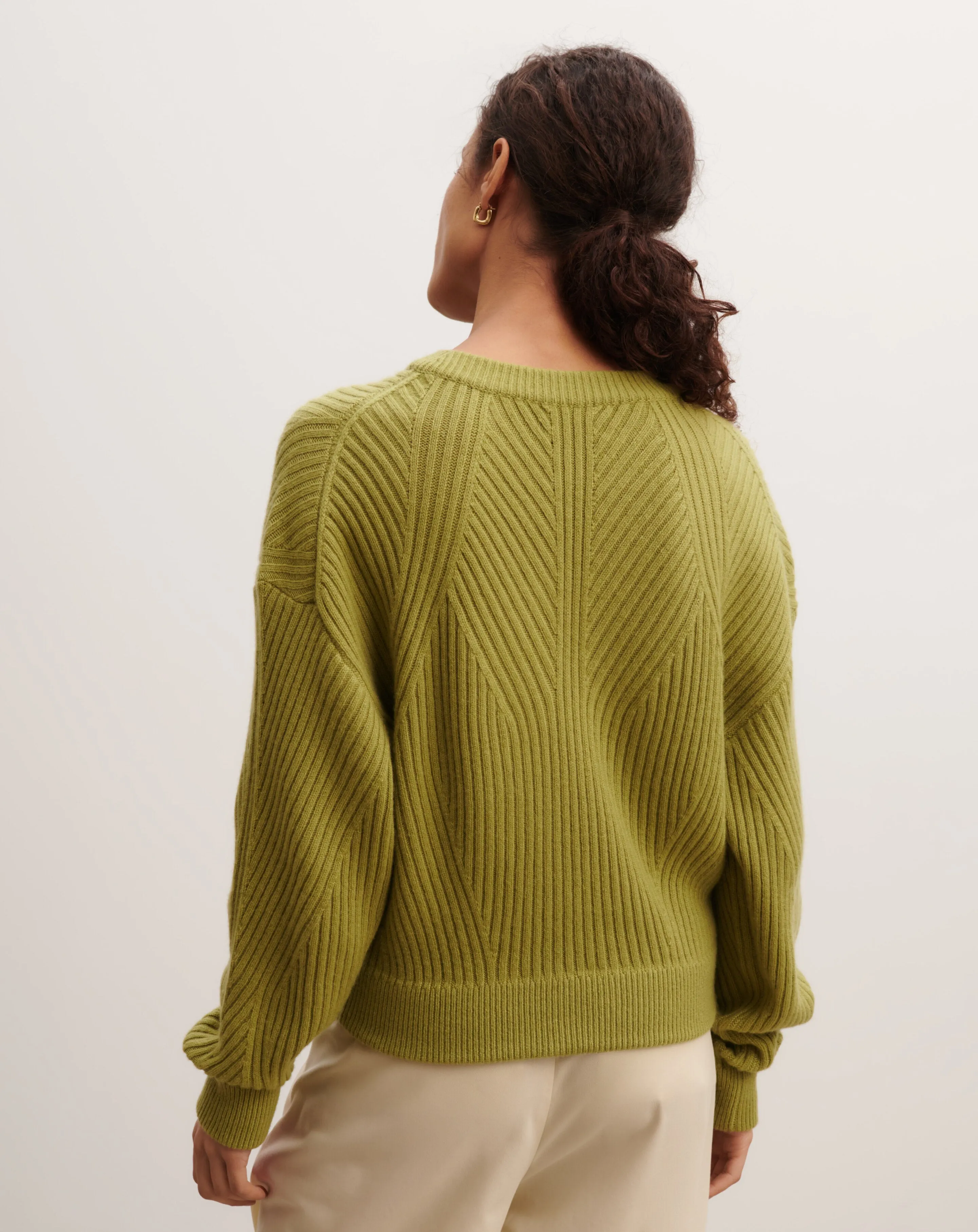 Ribbed round neck pullover Eric Bompard