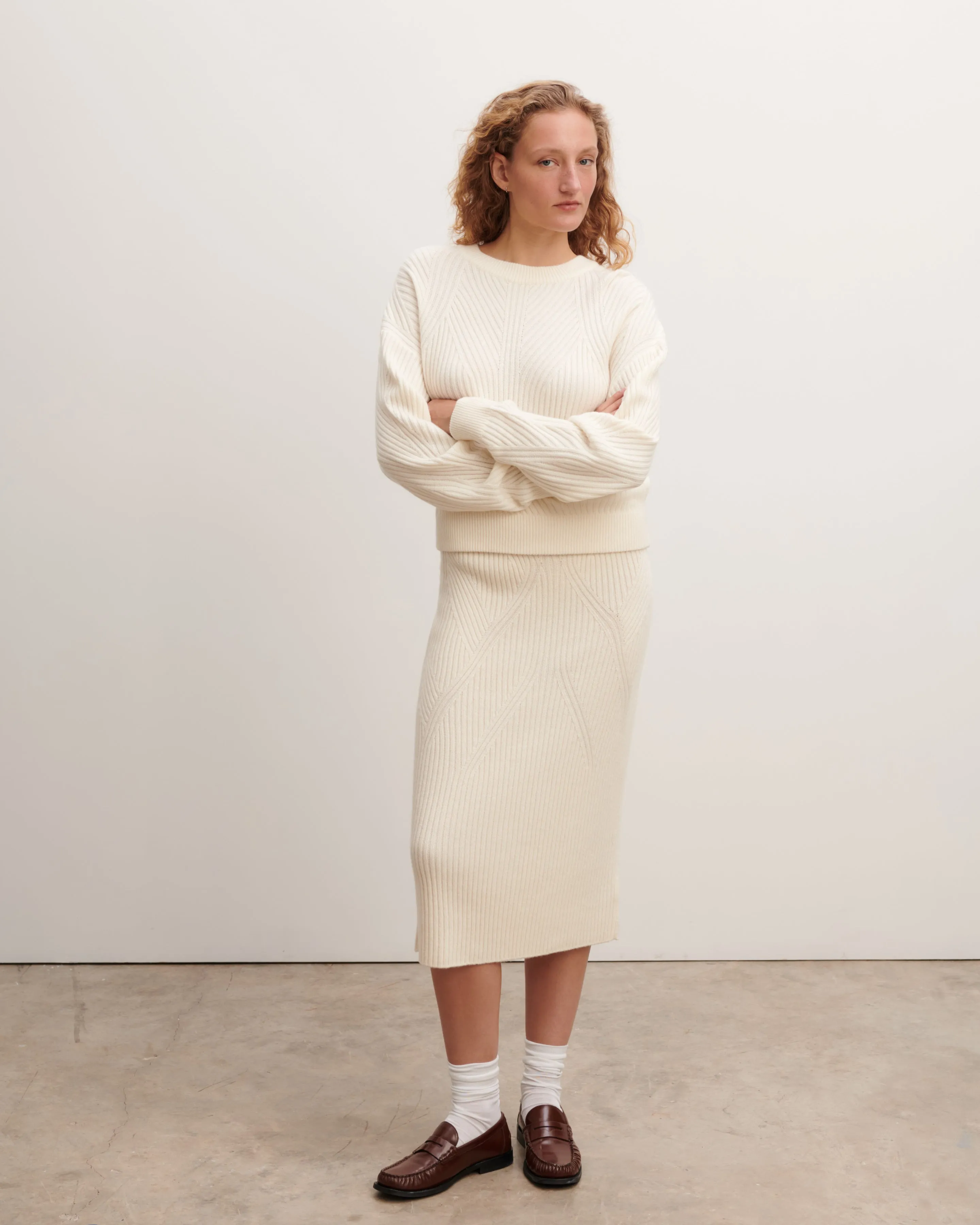 Ribbed round neck pullover Eric Bompard