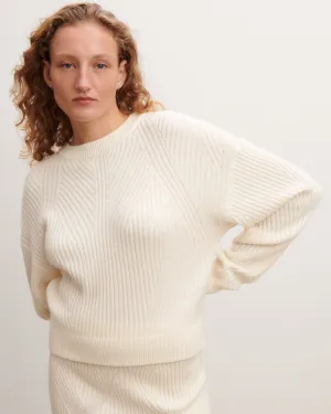 Ribbed round neck pullover Eric Bompard