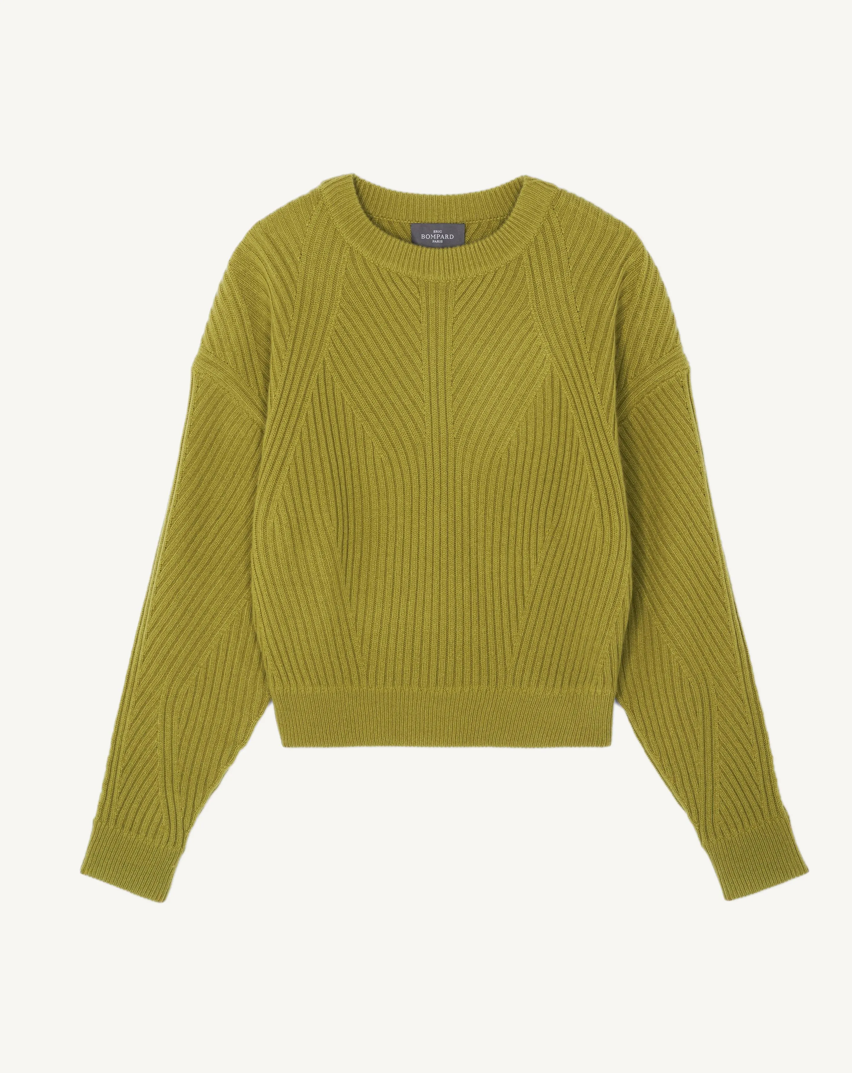 Ribbed round neck pullover Eric Bompard